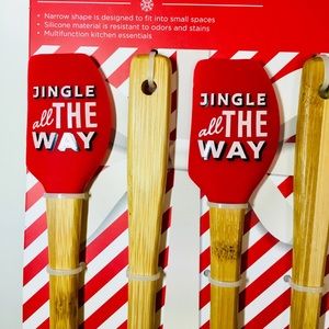 4 Mini Silicone Spatulas Jingle all the Way Plaid